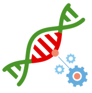 DNA clipart with cog icon